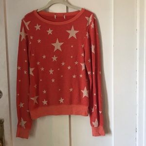 Wildfox Baggy Beach Jumper Red White Stars XS
